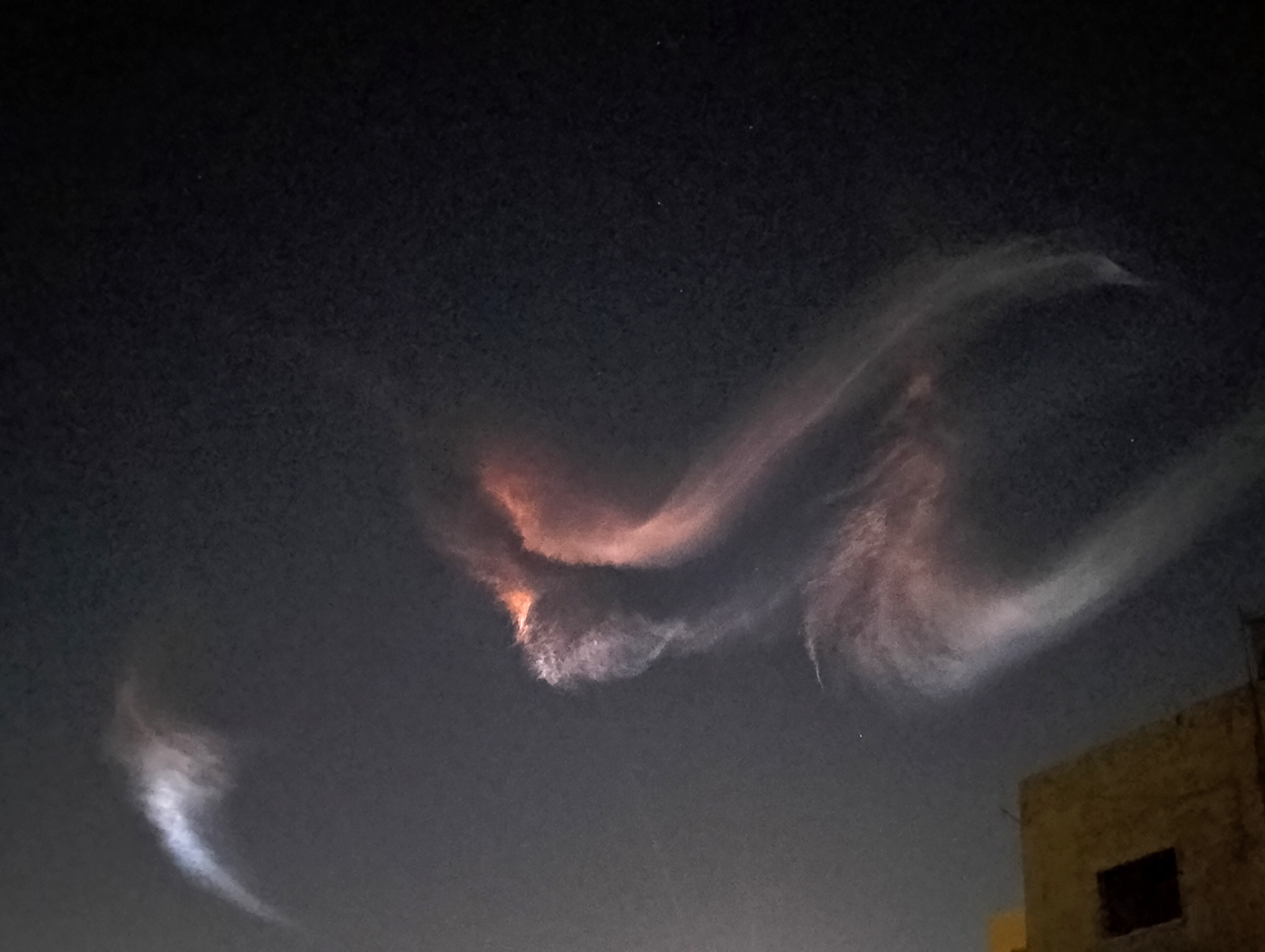 Interception smoke trails over Amman, Jordan